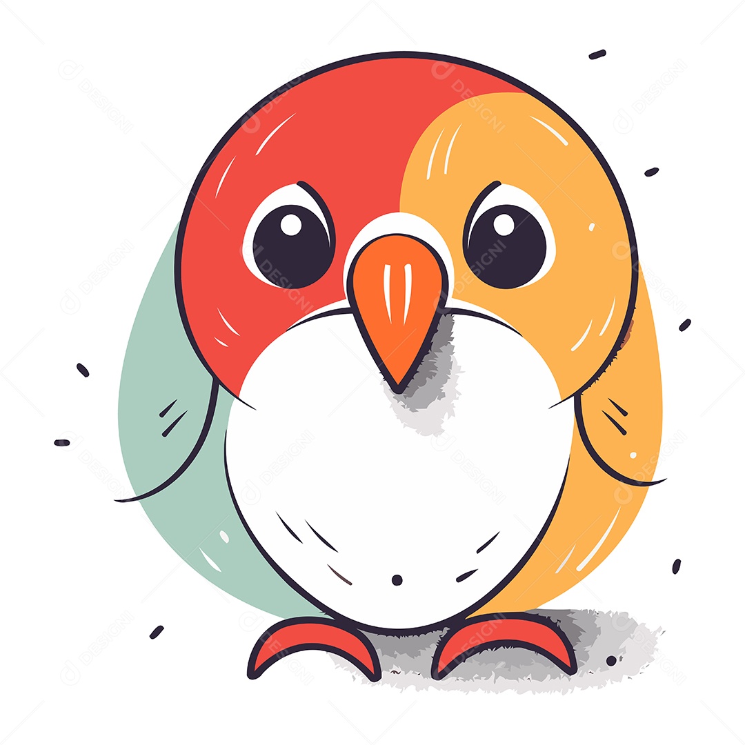 Pinguim Fofo de Desenho Animado Ilustração Vetor EPS