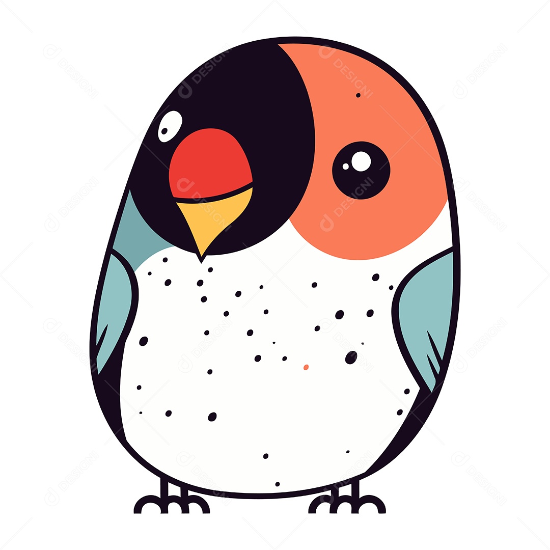 Pinguim Bonito de Desenho Animado Ilustração Vetor EPS