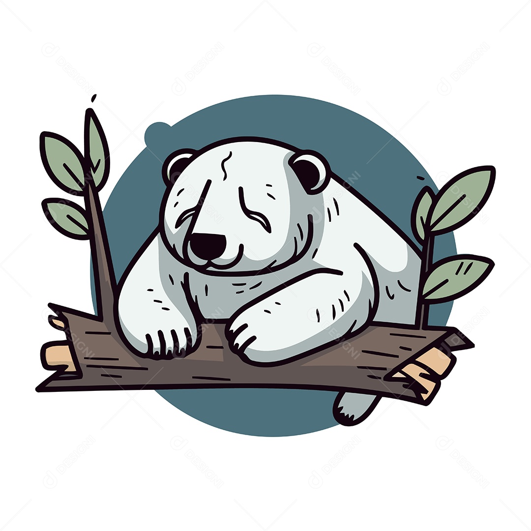 Urso Polar de Desenho Animado Ilustração Vetor EPS