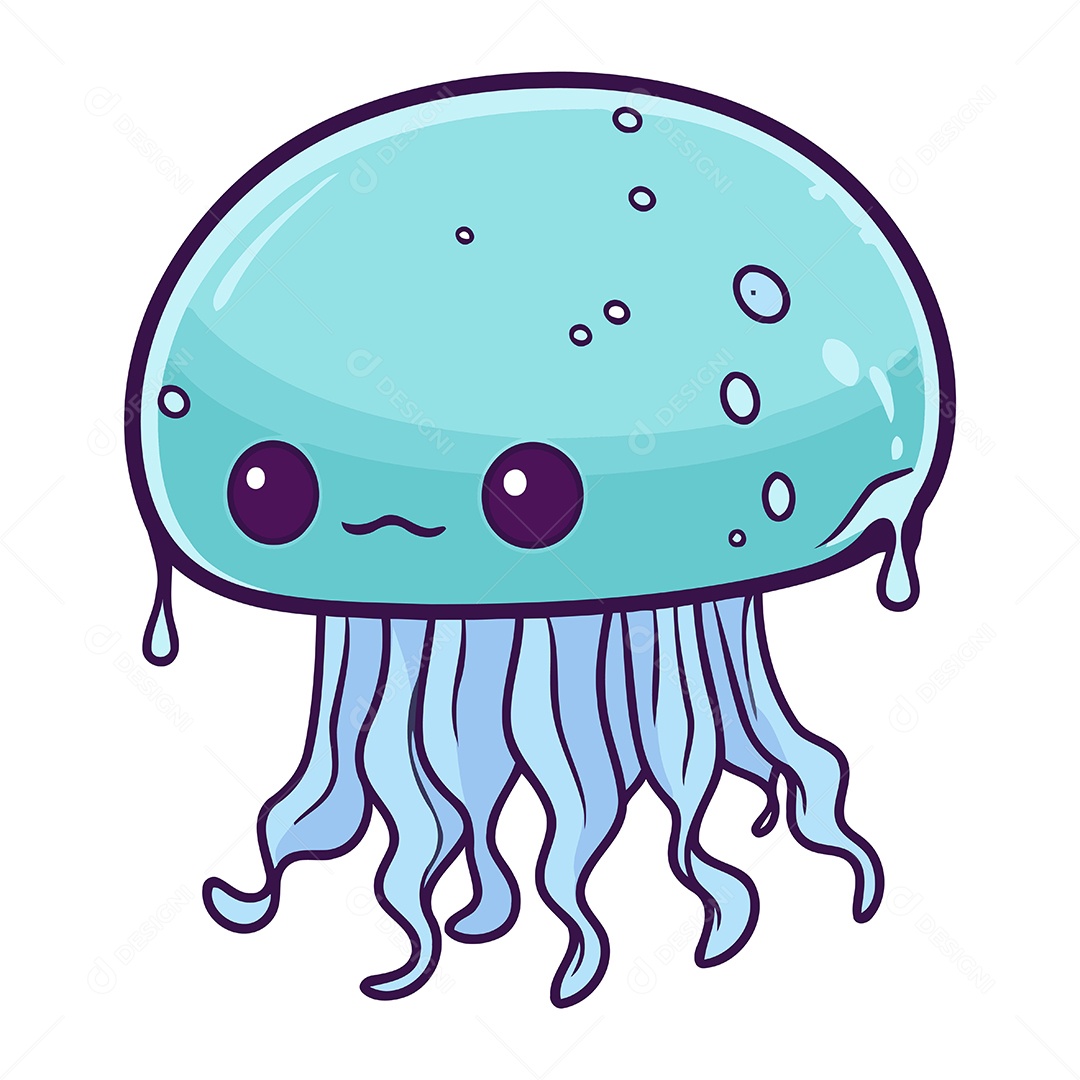 Medusa de Desenho Animado Ilustração Vetor EPS