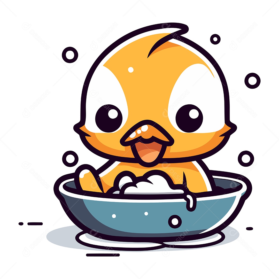 Galinha Fofa de Desenho Animado Ilustração Vetor EPS