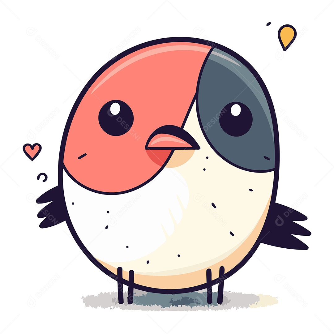 Pássaro Pequeno de Desenho Animado Ilustração Vetor EPS