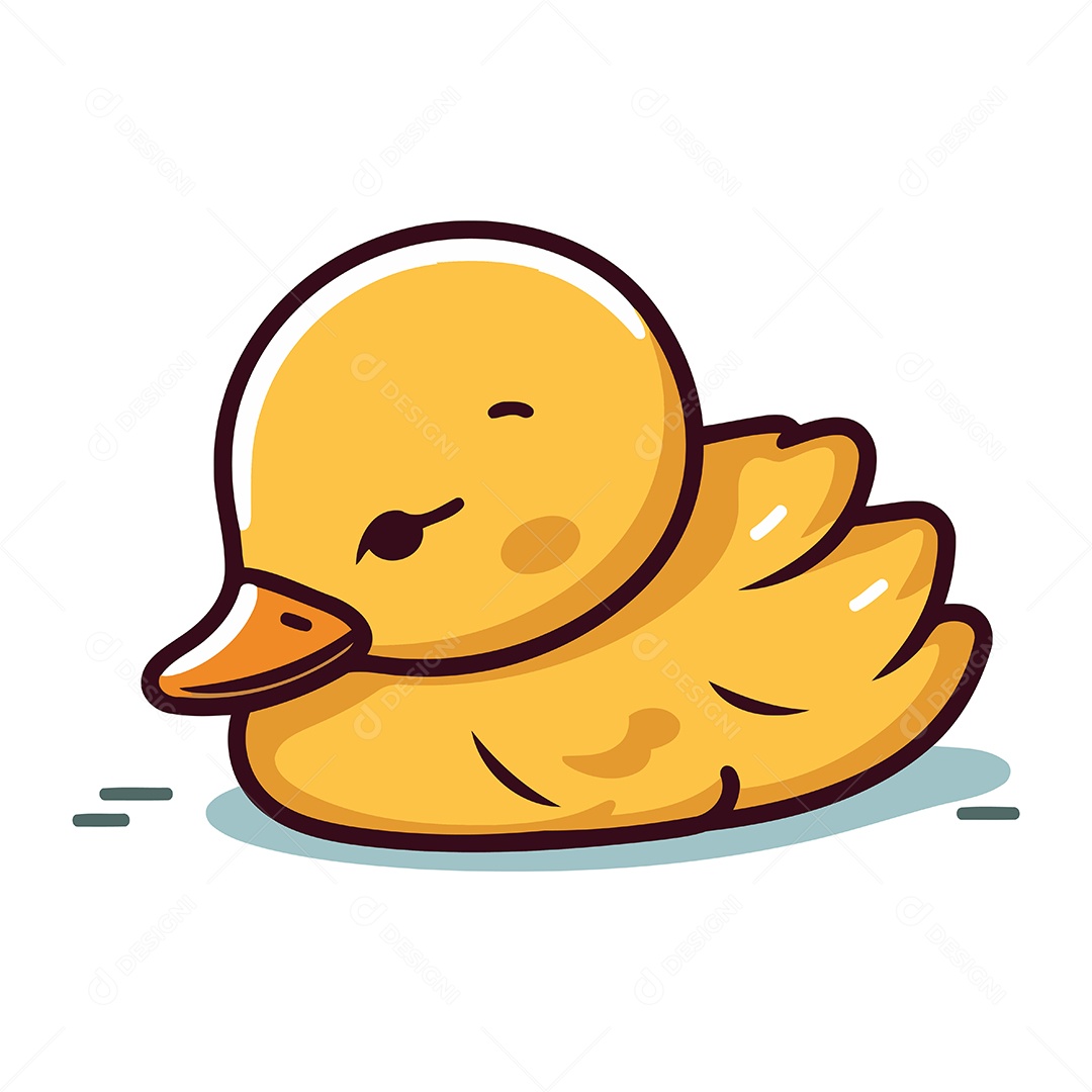 Pato de Borracha de Desenho Animado Ilustração Vetor EPS