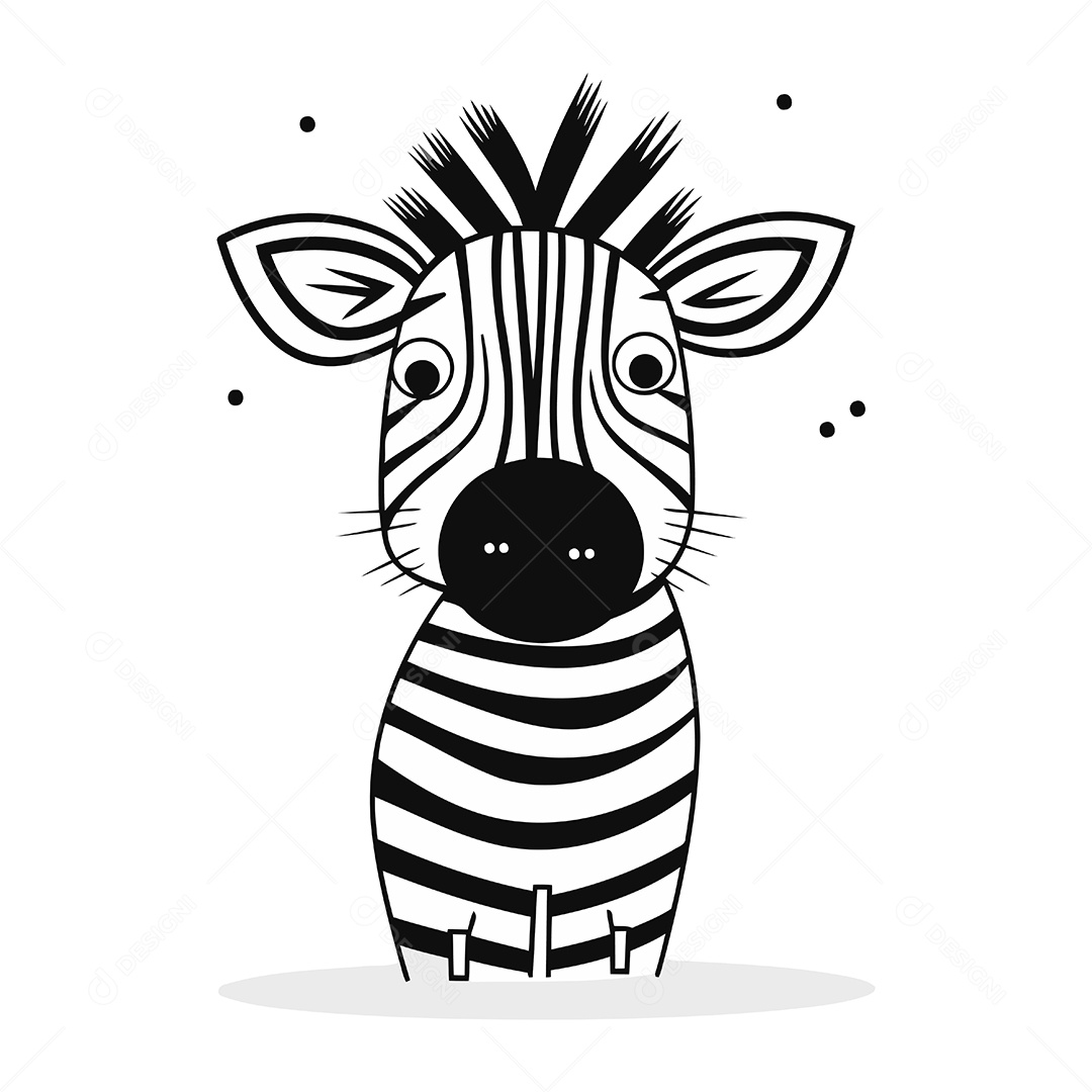 Zebra de Desenho Animado Ilustração Vetor EPS