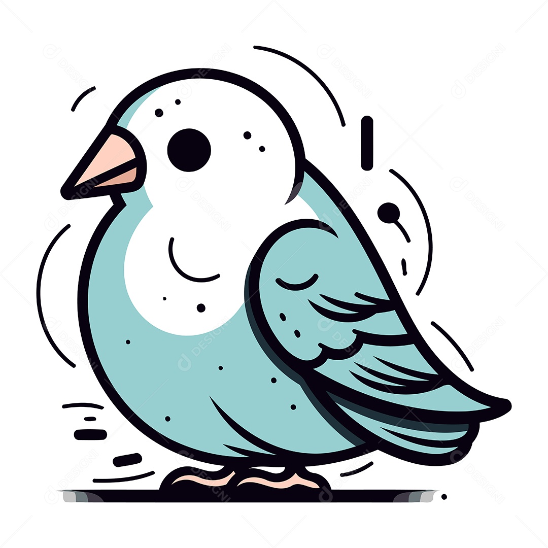 Pombo de Desenho Animado Ilustração Vetor EPS