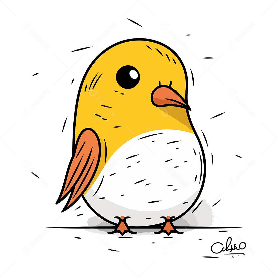 Lindo Passarinho de Desenho Animado Ilustração Vetor EPS