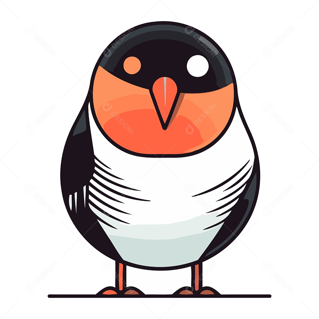 Pinguim Bonito de Desenho Animado Ilustração Vetor EPS