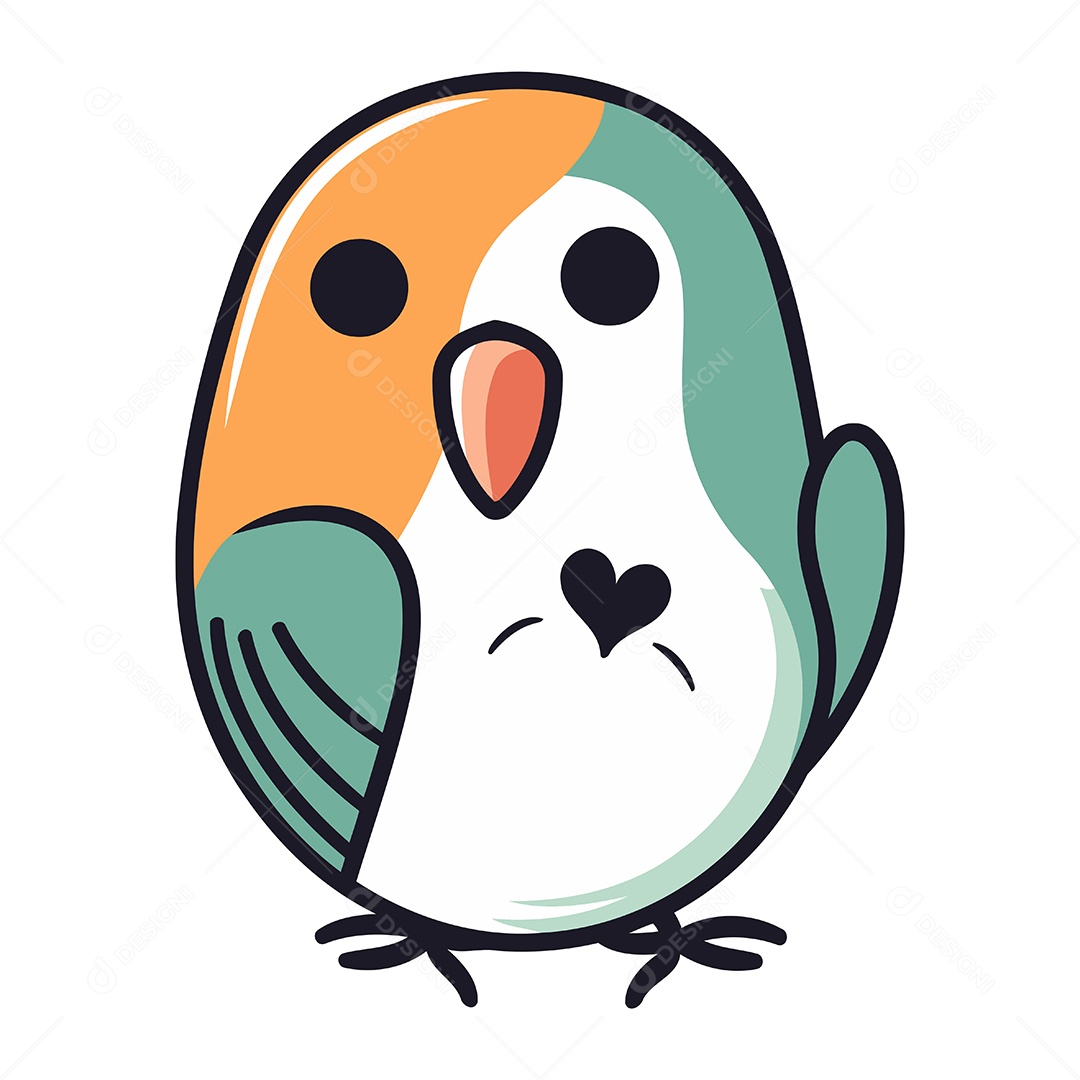 Papagaio Bonito de Desenho Animado Ilustração Vetor EPS