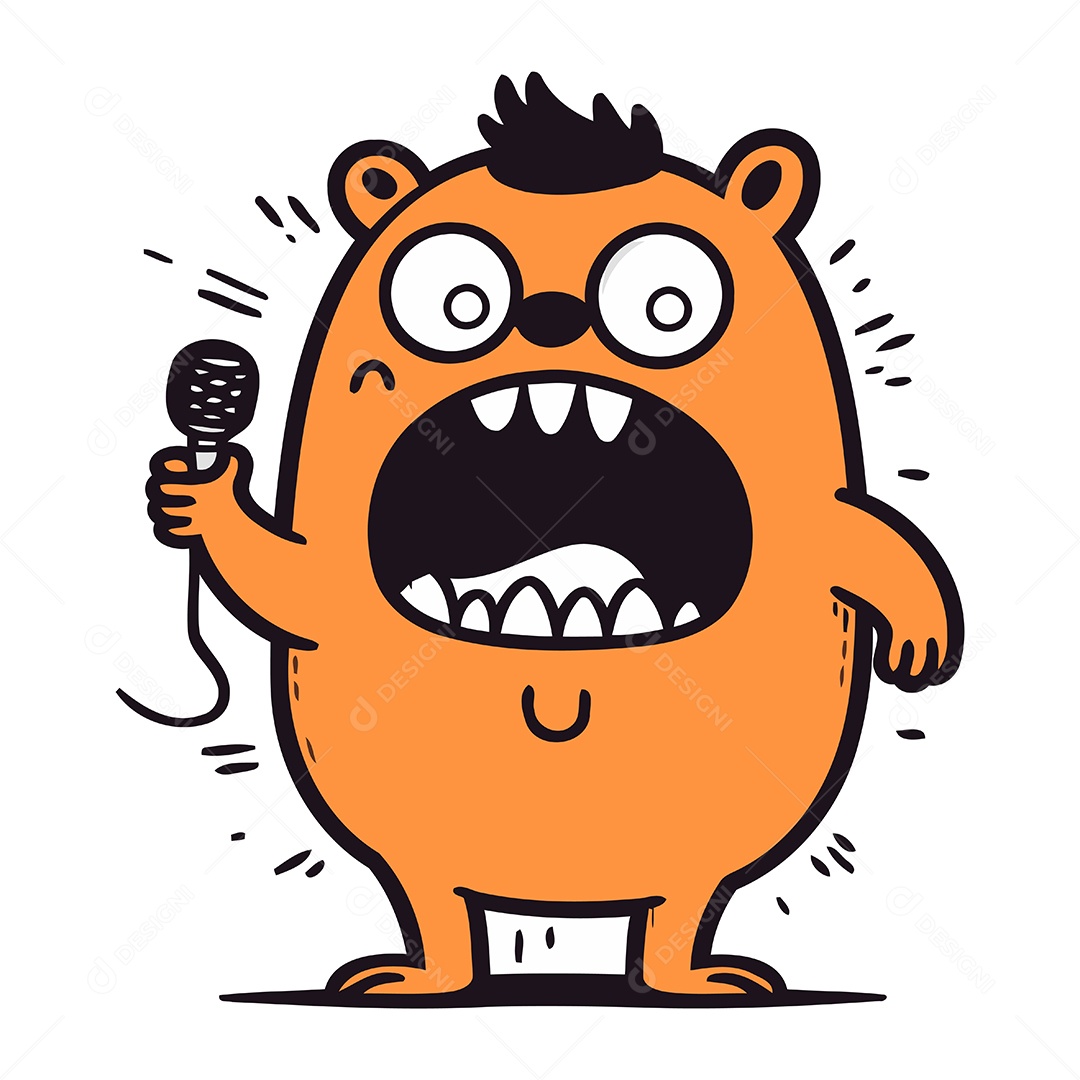 Monstro de Desenho Animado Ilustração Vetor EPS