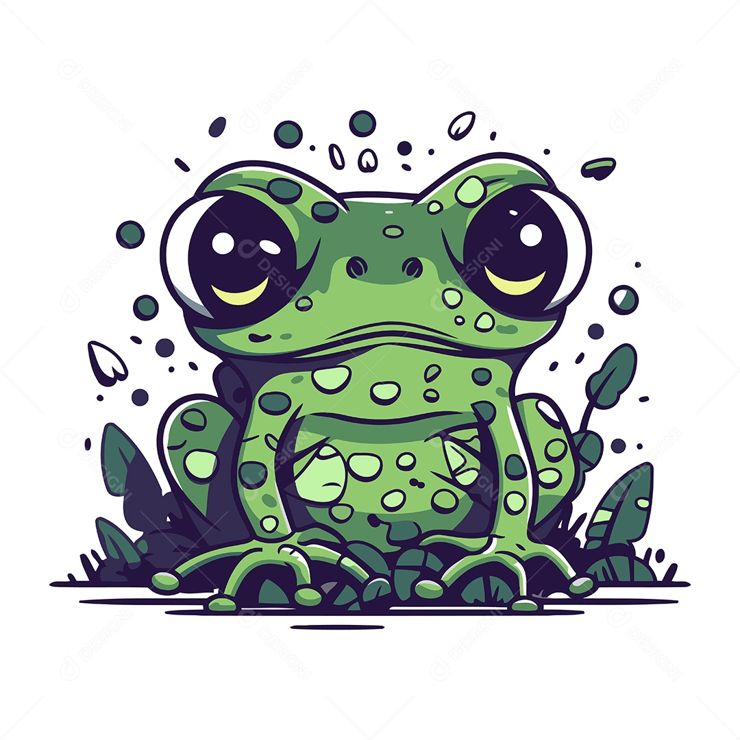 Sapo de Desenho Animado Ilustração Vetor EPS