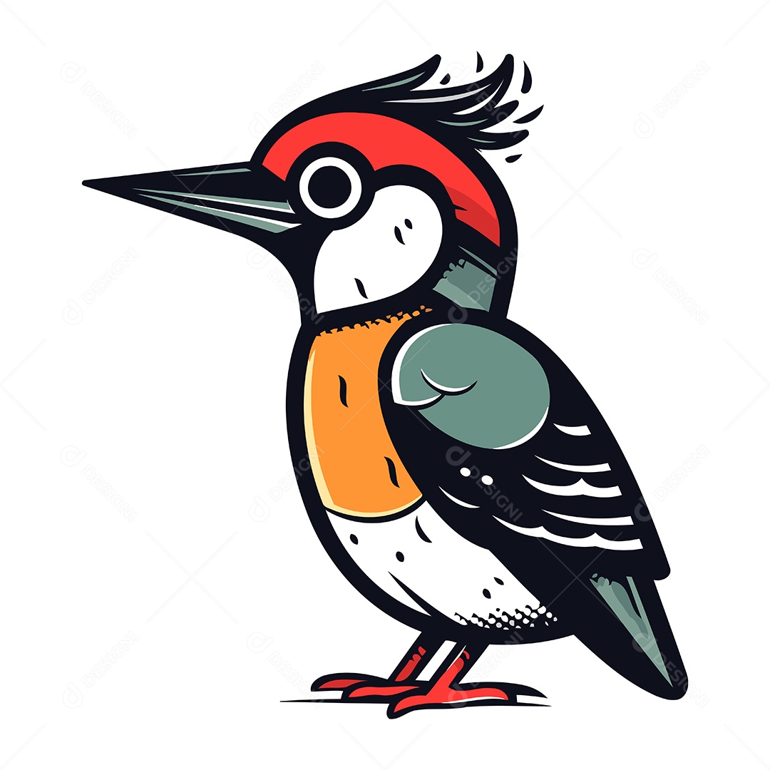 Pica Pau de Desenho Animado Ilustração Vetor EPS