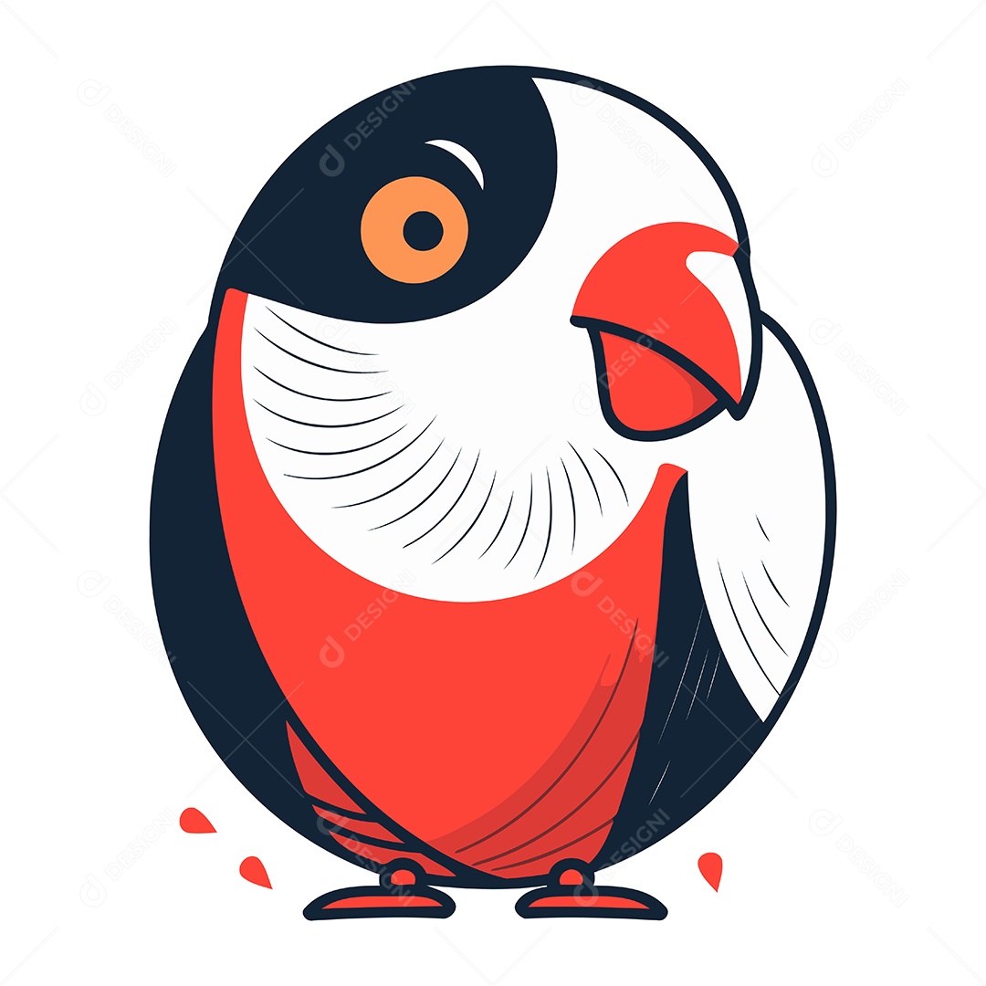 Papagaio Bonito de Desenho Animado Ilustração Vetor EPS