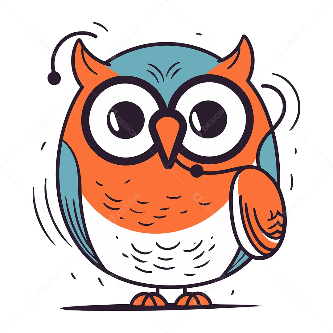 Coruja de Desenho Animado Ilustração Vetor EPS