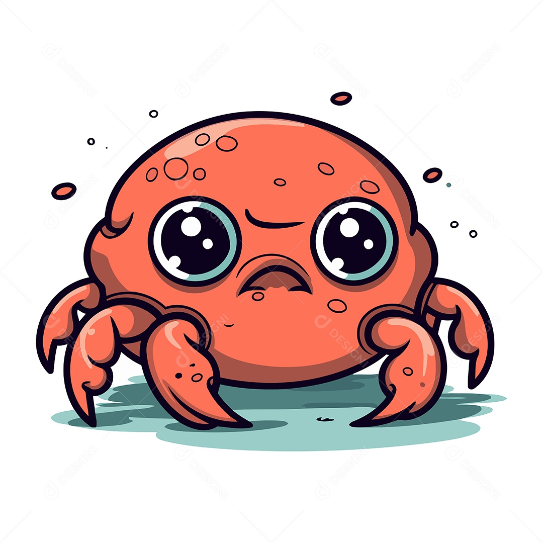 Caranguejo de Desenho Animado Ilustração Vetor EPS