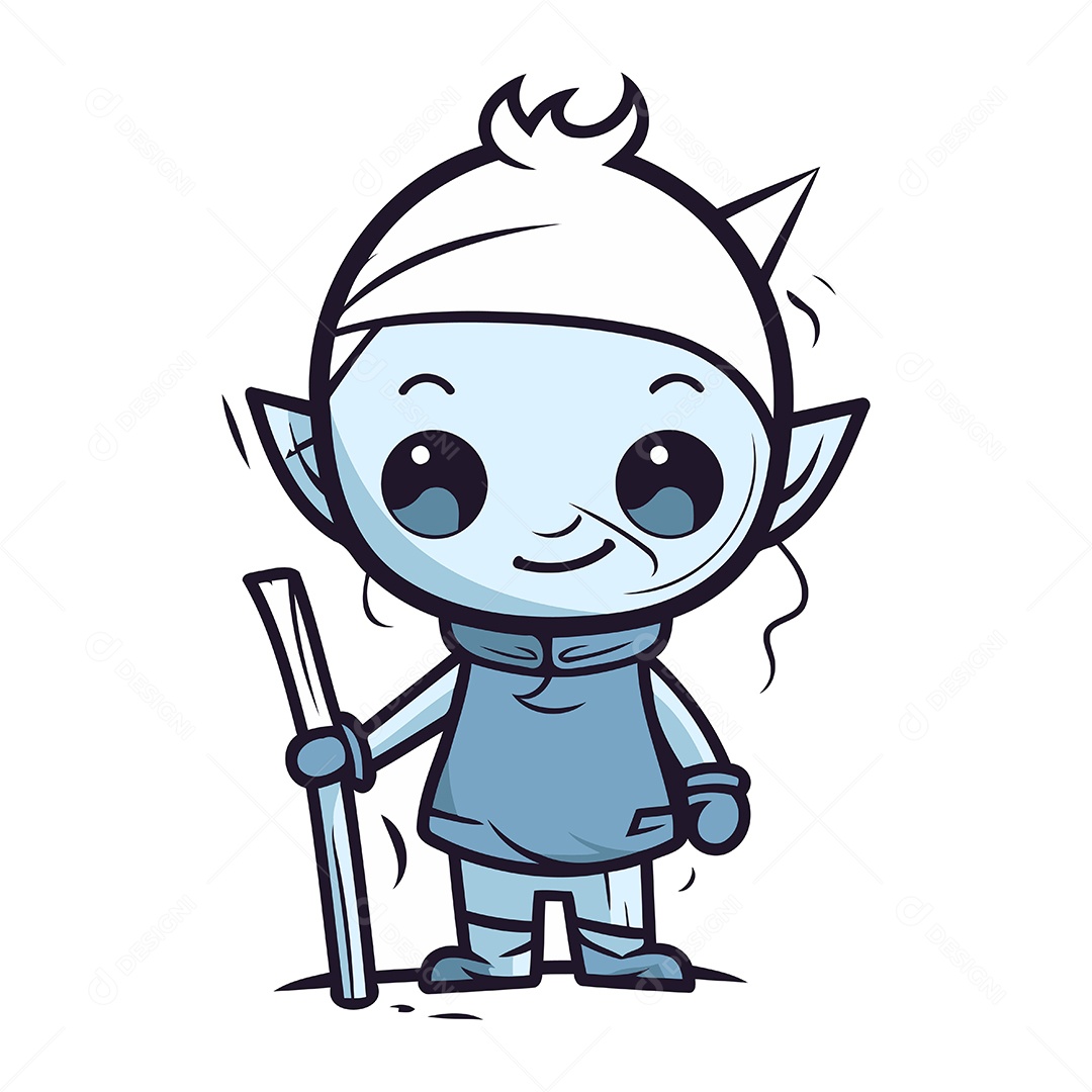 Personagem Bonito de Desenho Animado Ilustração Vetor EPS