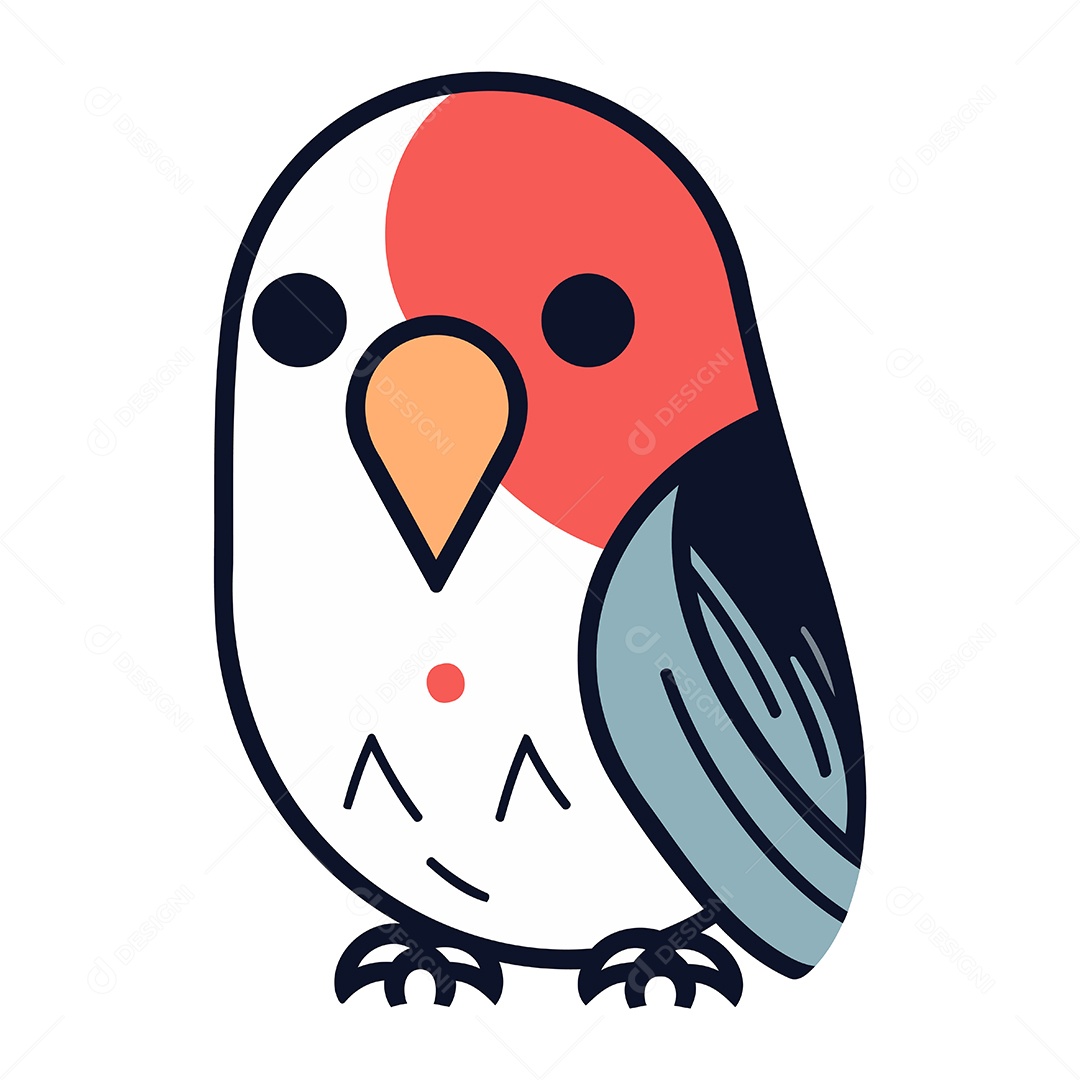 Pássaro Fofo de Desenho Animado Ilustração Vetor EPS