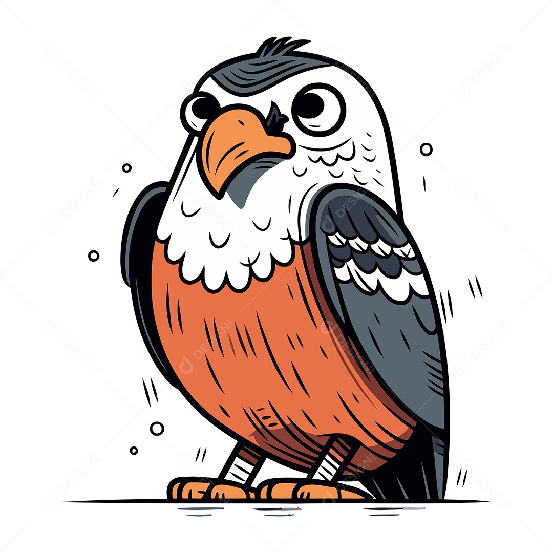 Águia de Desenho Animado Ilustração Vetor EPS