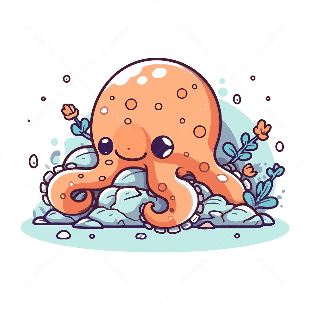 Polvo de Desenho Animado Ilustração Vetor EPS