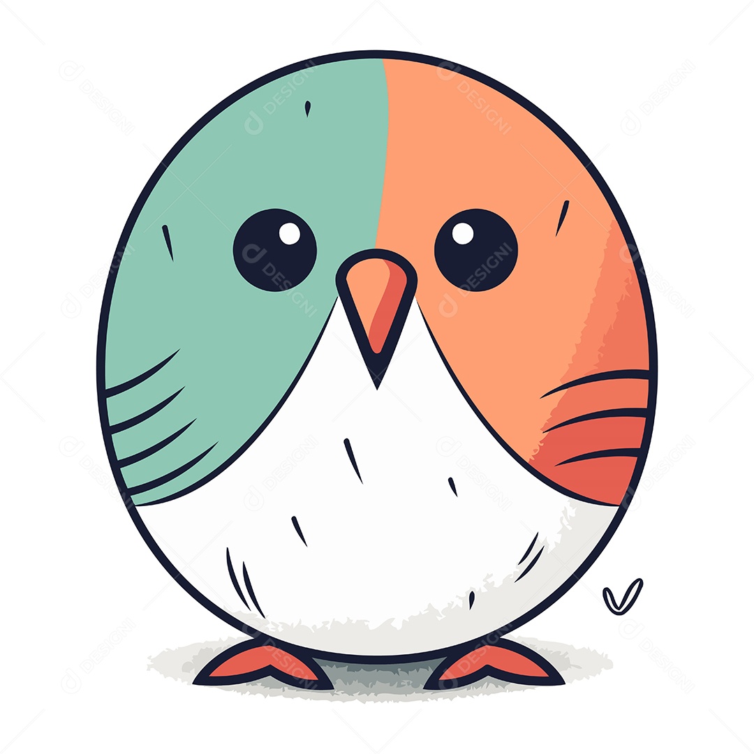 Pássaro Bonito de Desenho Animado Ilustração Vetor EPS