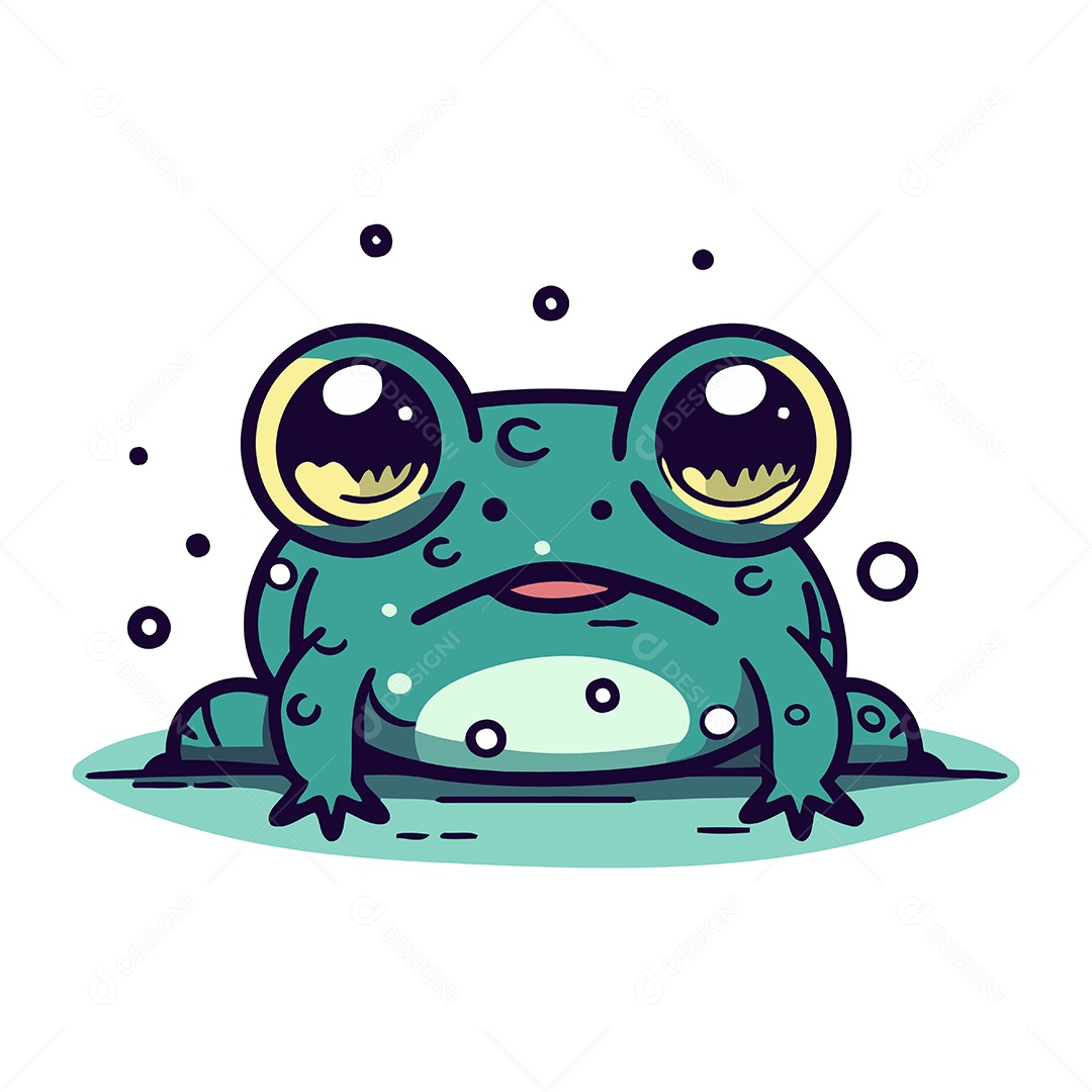 Sapo de Desenho Animado Ilustração Vetor EPS