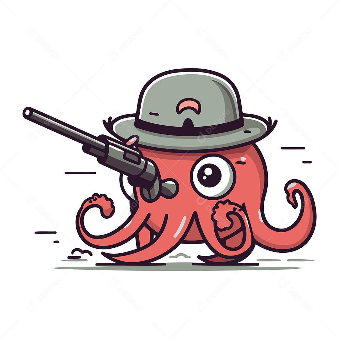 Polvo de Desenho Animado Ilustração Vetor EPS