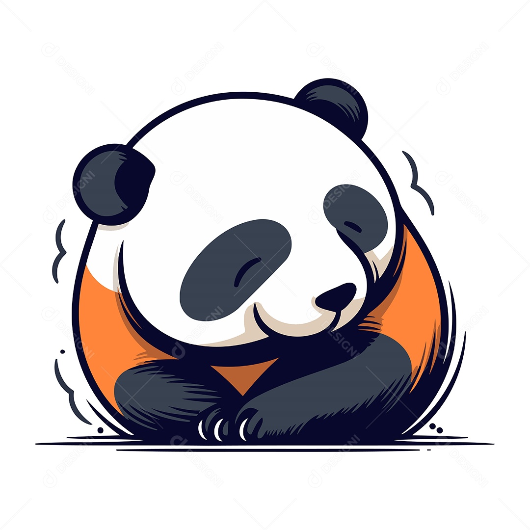 Urso Panda de Desenho Animado Ilustração Vetor EPS