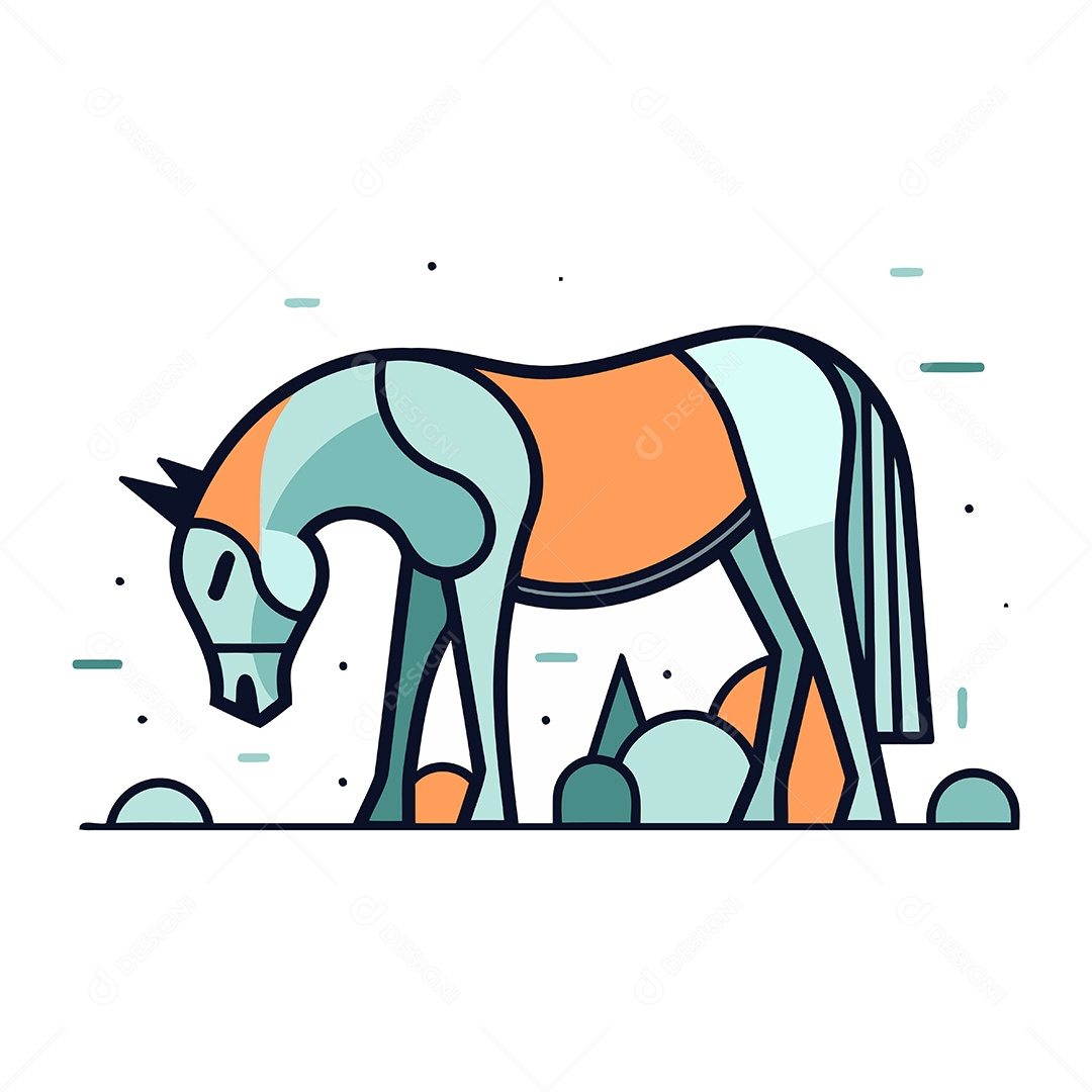 Cavalo de Desenho Animado Ilustração Vetor EPS