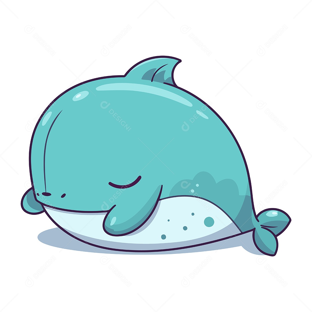 Baleia de Desenho Animado Ilustração Vetor EPS