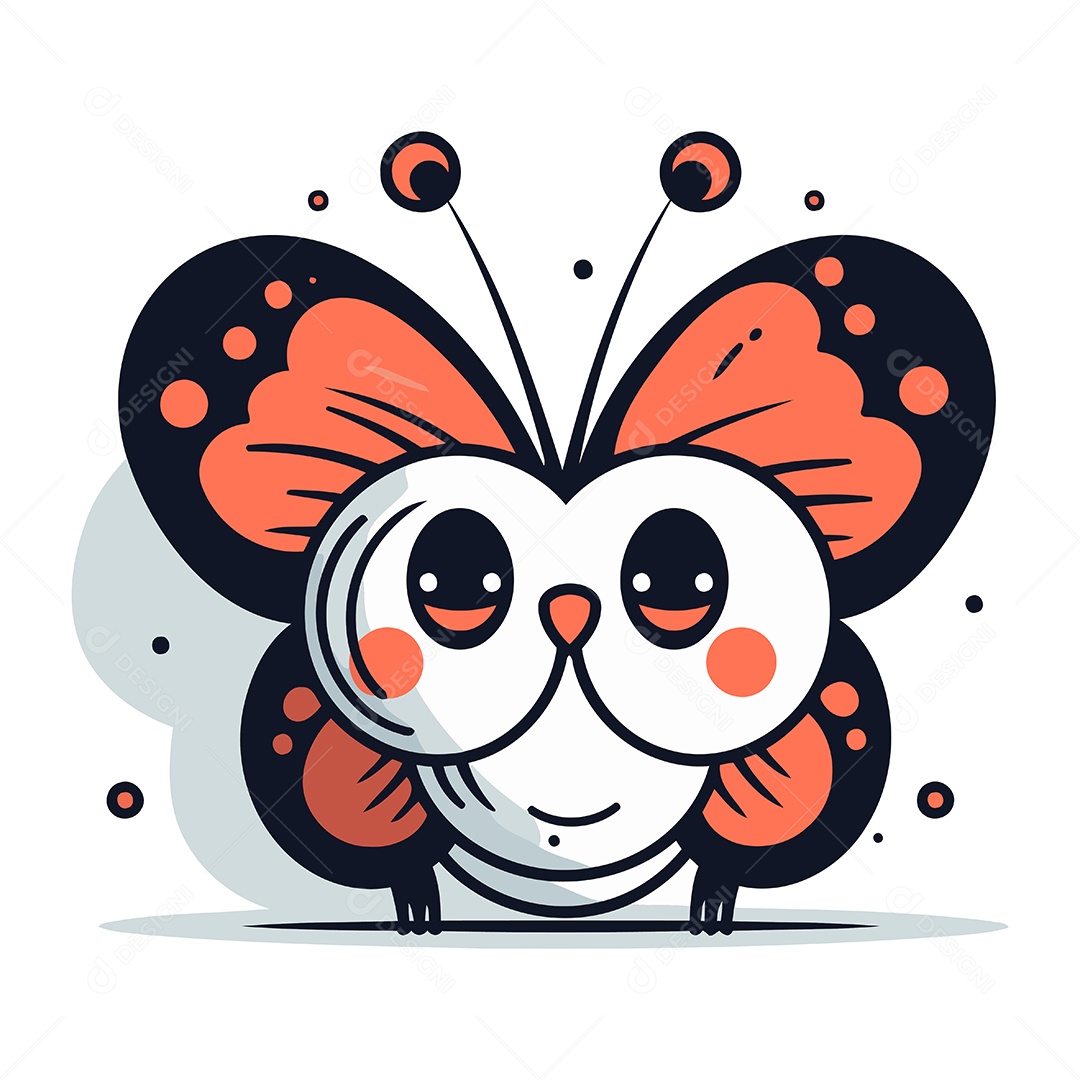 Borboleta  de Desenho Animado Ilustração Vetor EPS