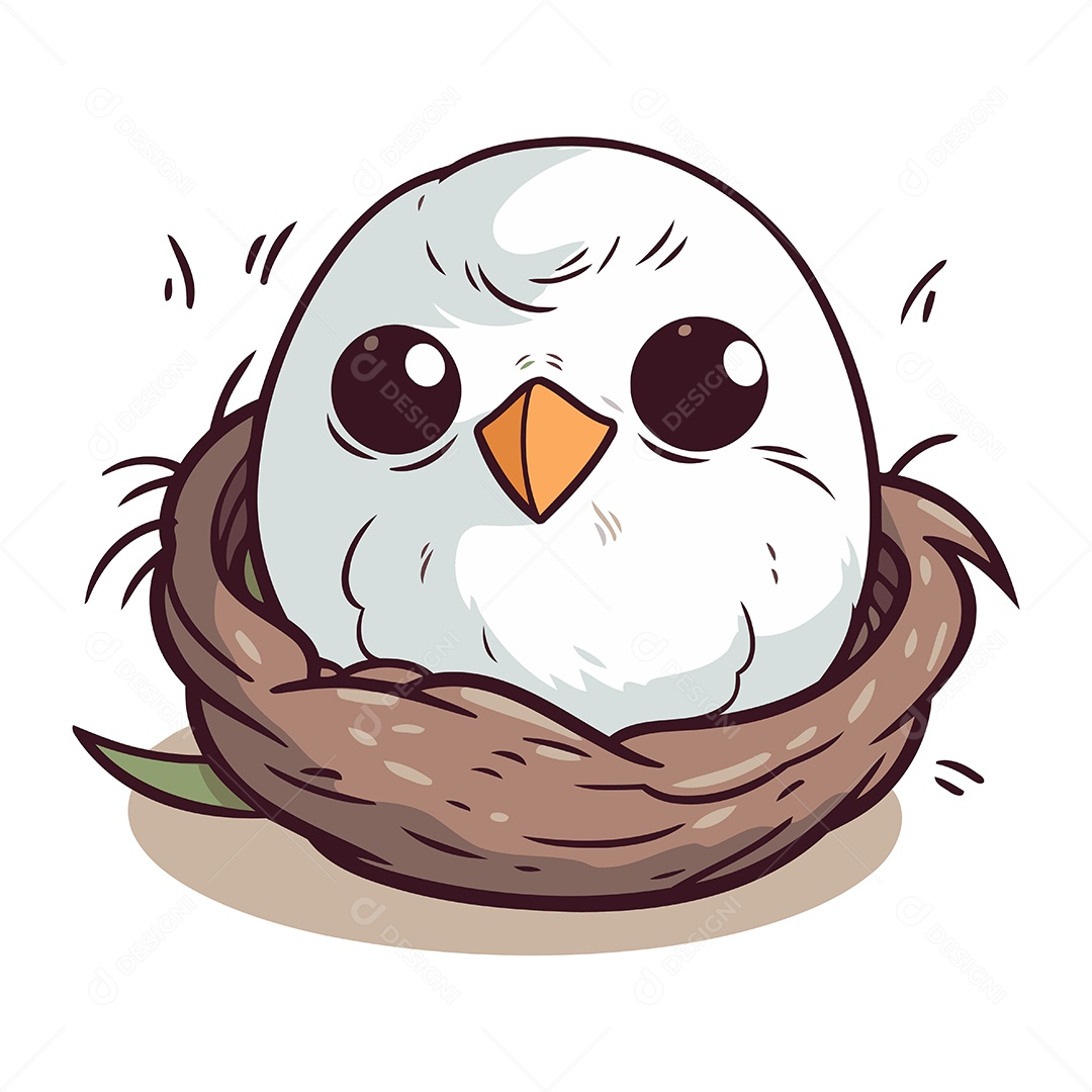 Pássaro Fofo de Desenho Animado Ilustração Vetor EPS