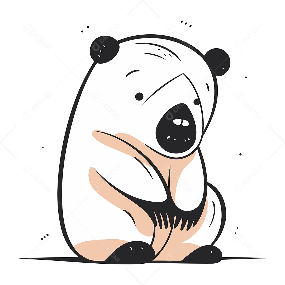 Urso Polar de Desenho Animado Ilustração Vetor EPS