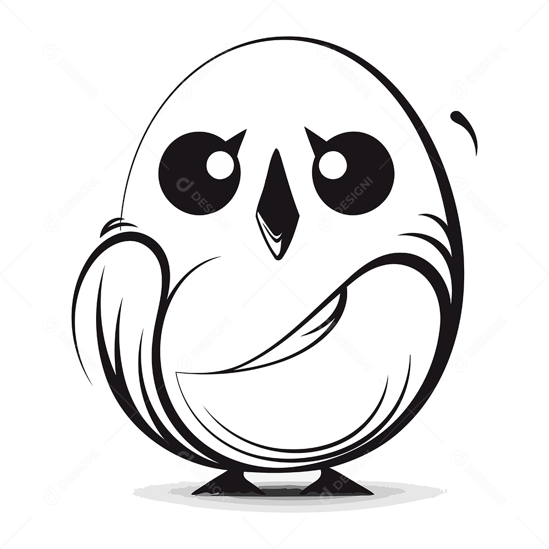 Coruja Fofa de Desenho Animado Ilustração Vetor EPS