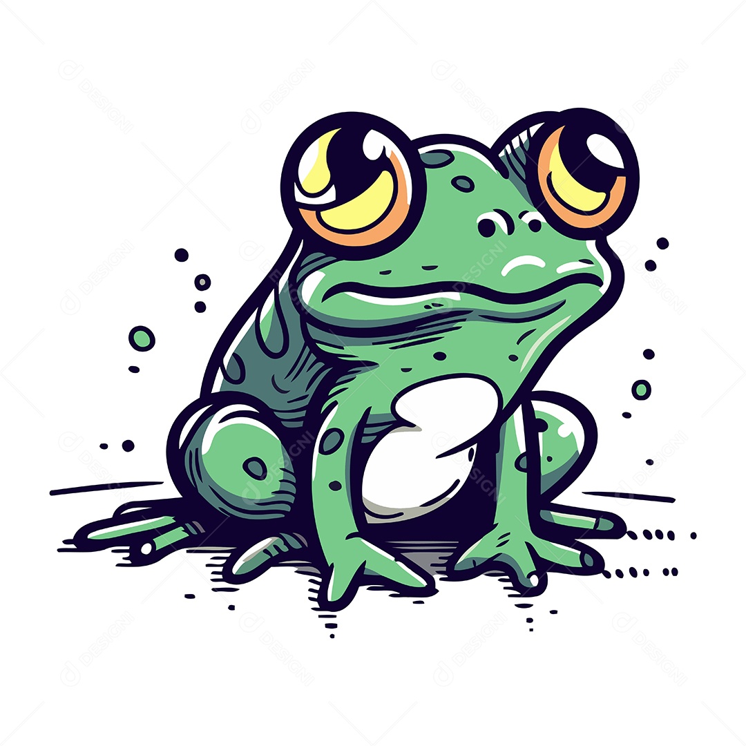 Sapo de Desenho Animado Ilustração Vetor EPS