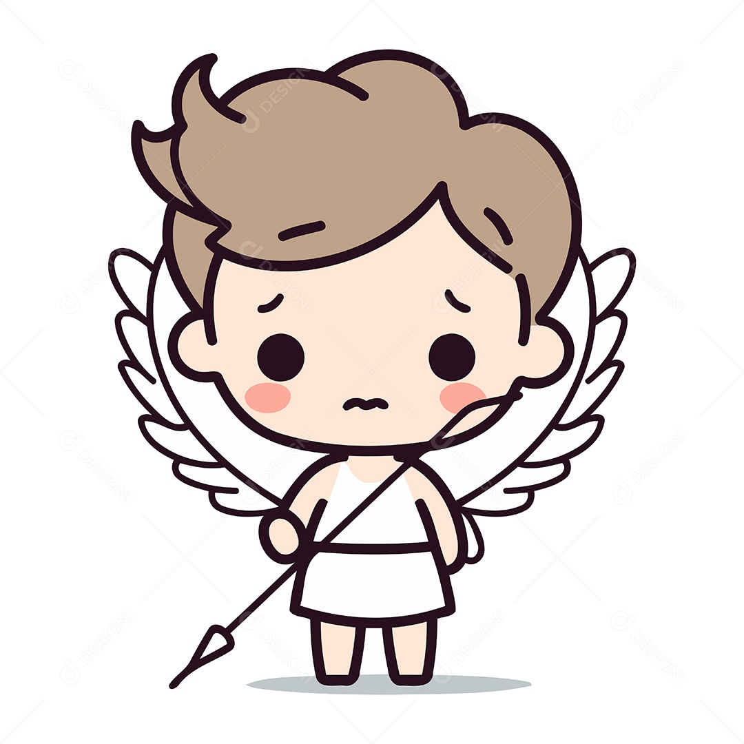 Cupido Fofo de Desenho Animado Ilustração Vetor EPS