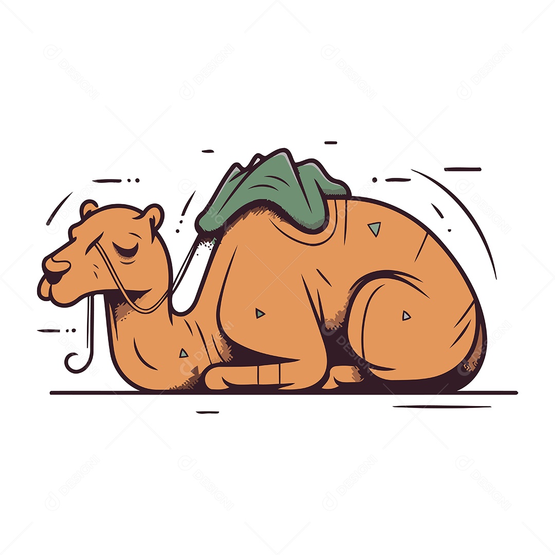 Camelo de Desenho Animado Ilustração Vetor EPS