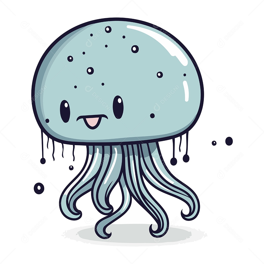 Medusa de Desenho Animado Ilustração Vetor EPS