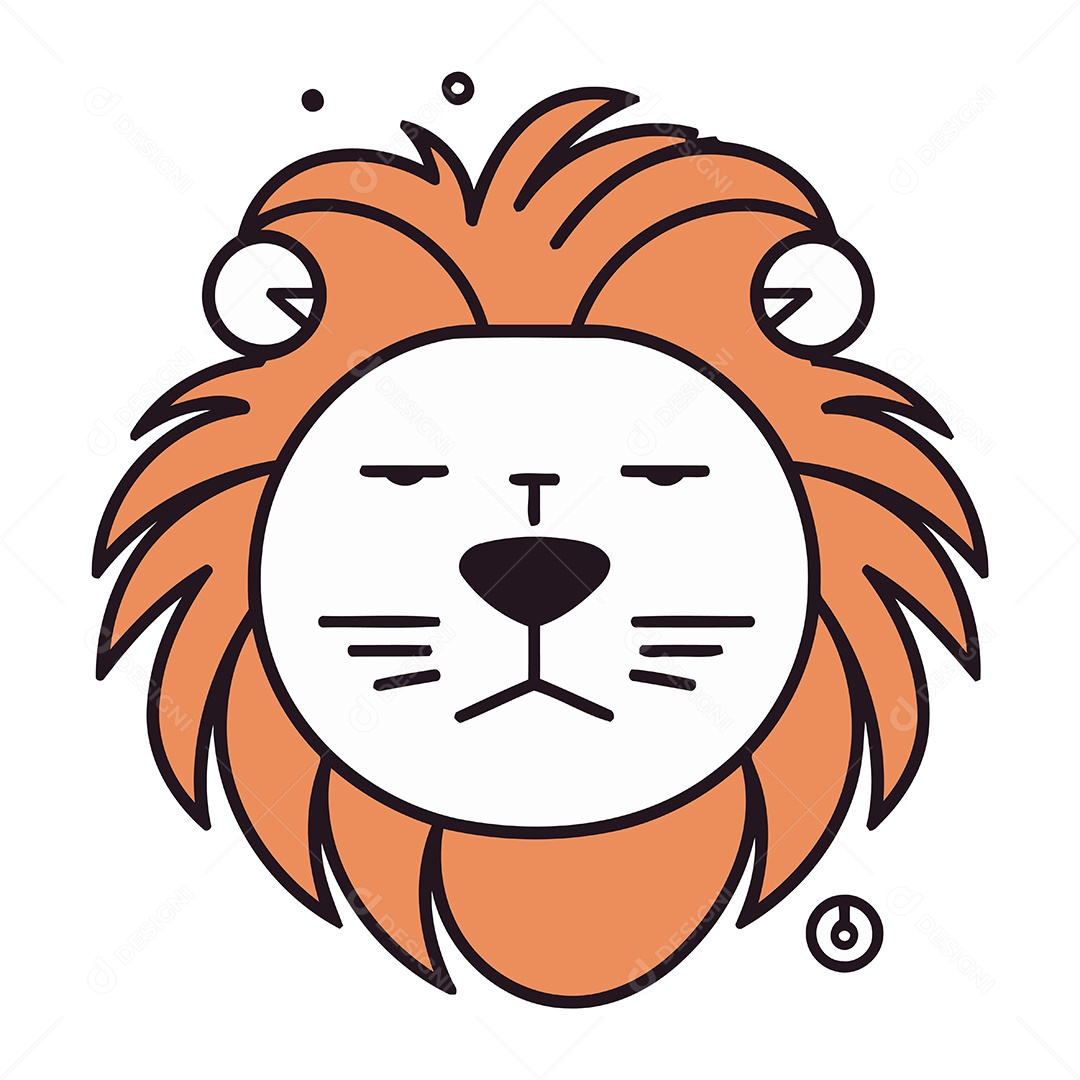 Leão de Desenho Animado Ilustração Vetor EPS