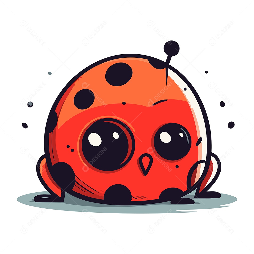 Joaninha de Desenho Animado Ilustração Vetor EPS