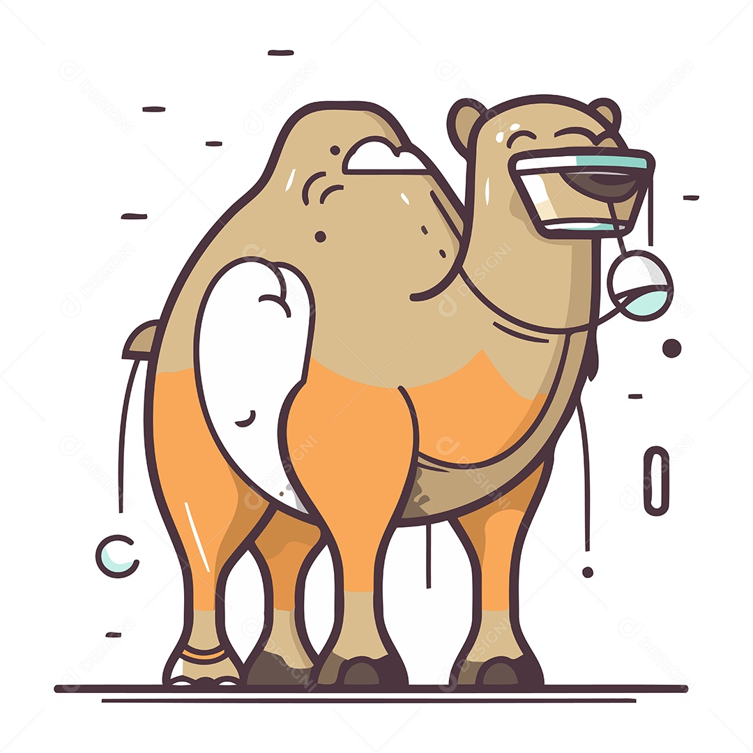 Camelo de Desenho Animado Ilustração Vetor EPS