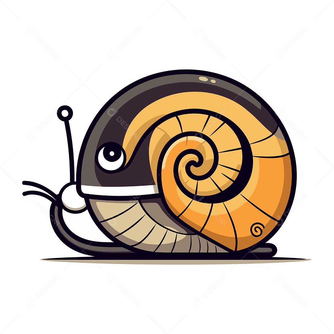 Caracol de Desenho Animado Ilustração Vetor EPS