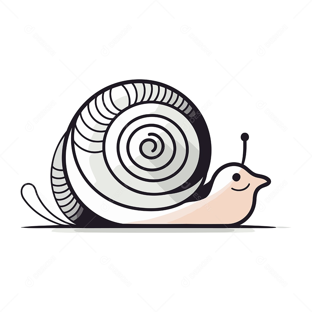 Caracol de Desenho Animado Ilustração Vetor EPS