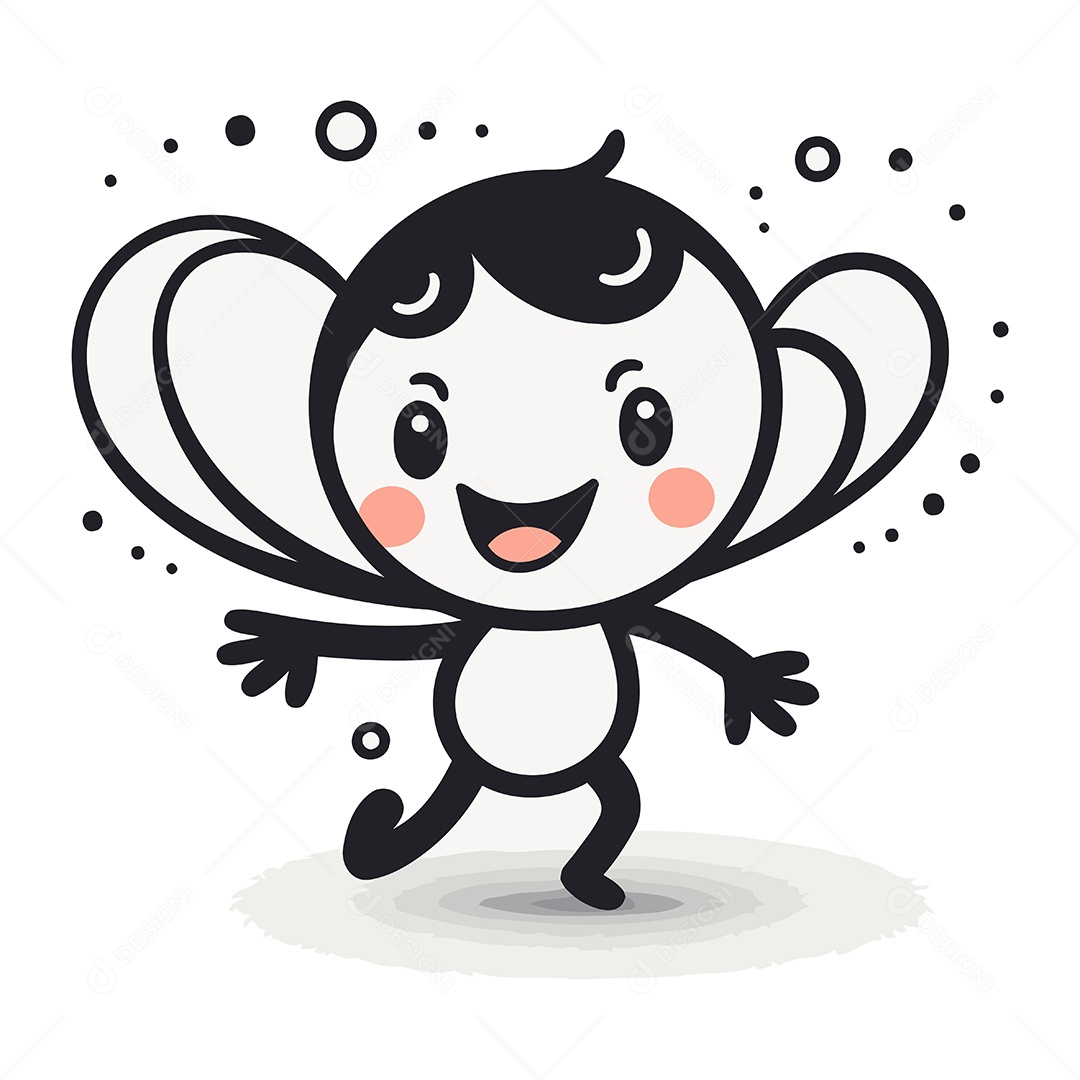 Personagem Engraçado de Desenho Animado Ilustração Vetor EPS