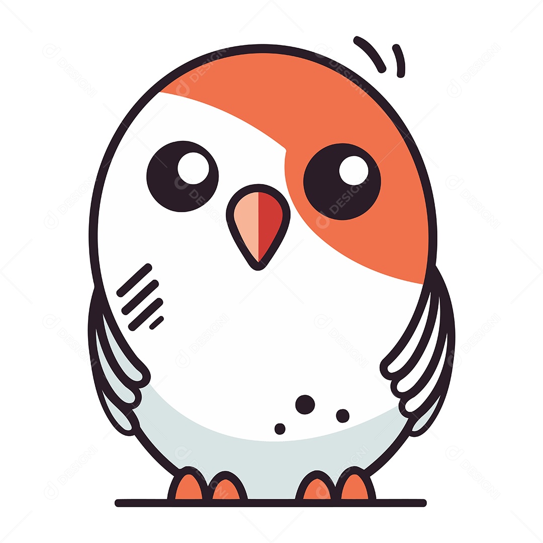 Pássaro Fofo de Desenho Animado Ilustração Vetor EPS