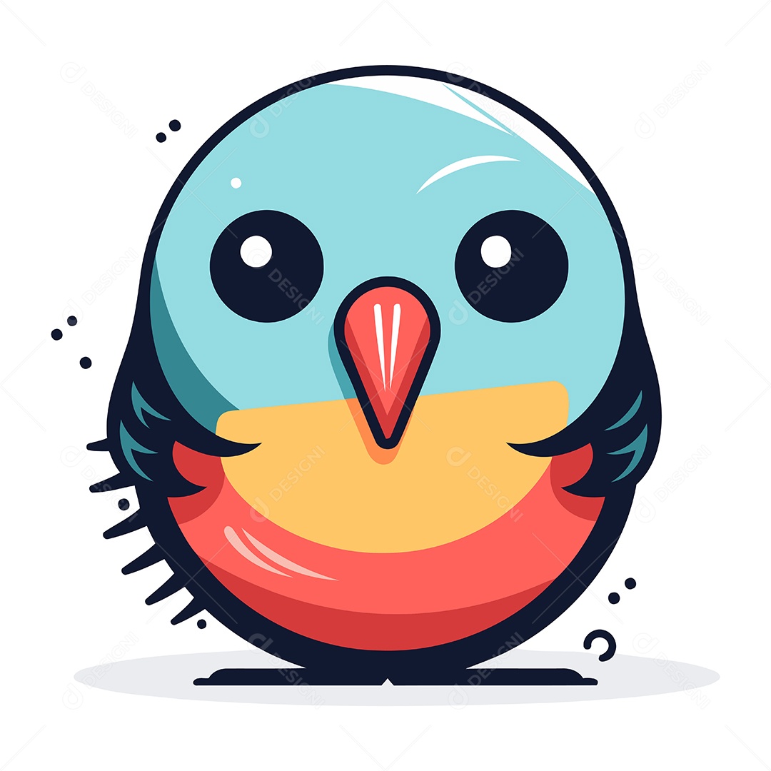 Pinguim Bonito de Desenho Animado Ilustração Vetor EPS