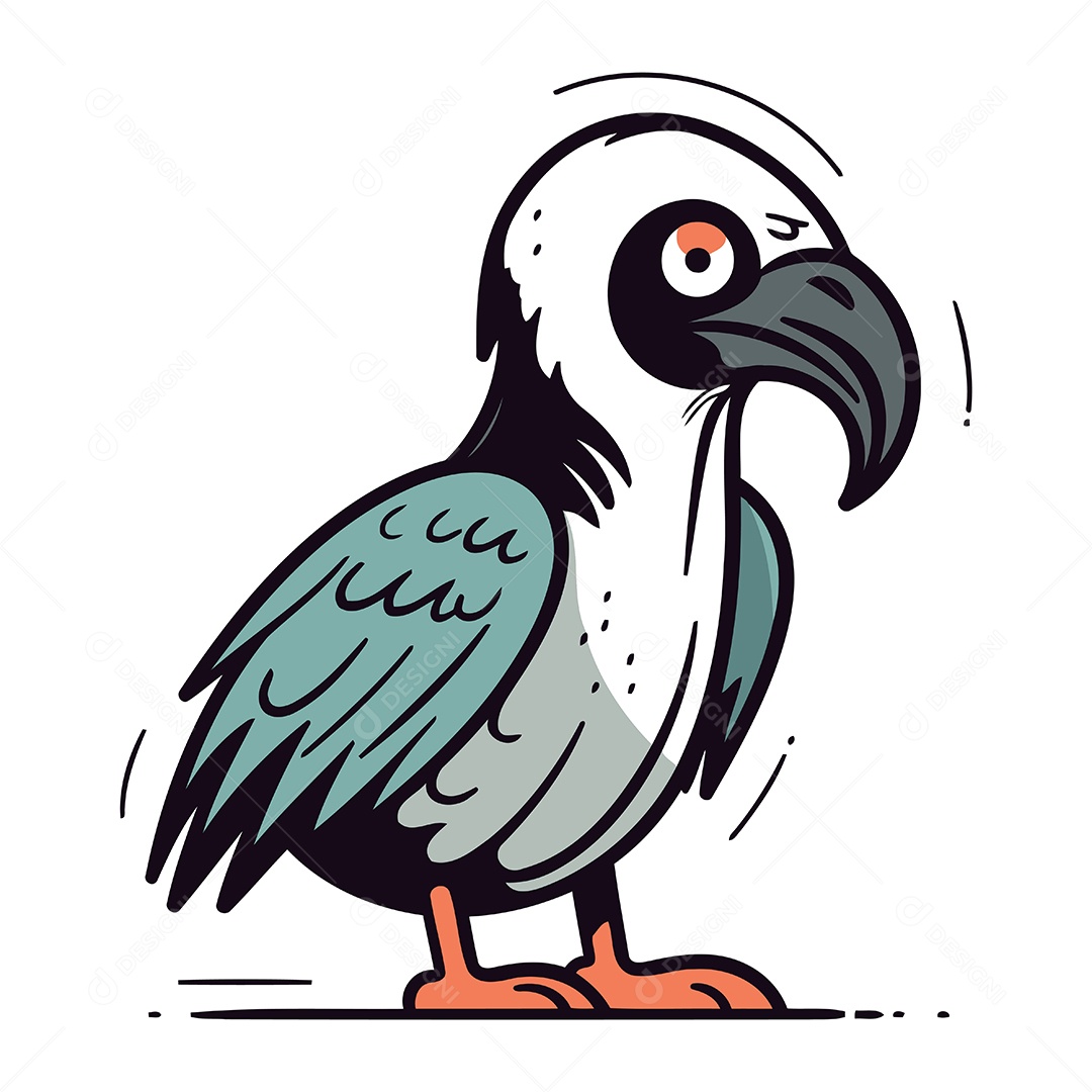 Corvo de Desenho Animado Ilustração Vetor EPS