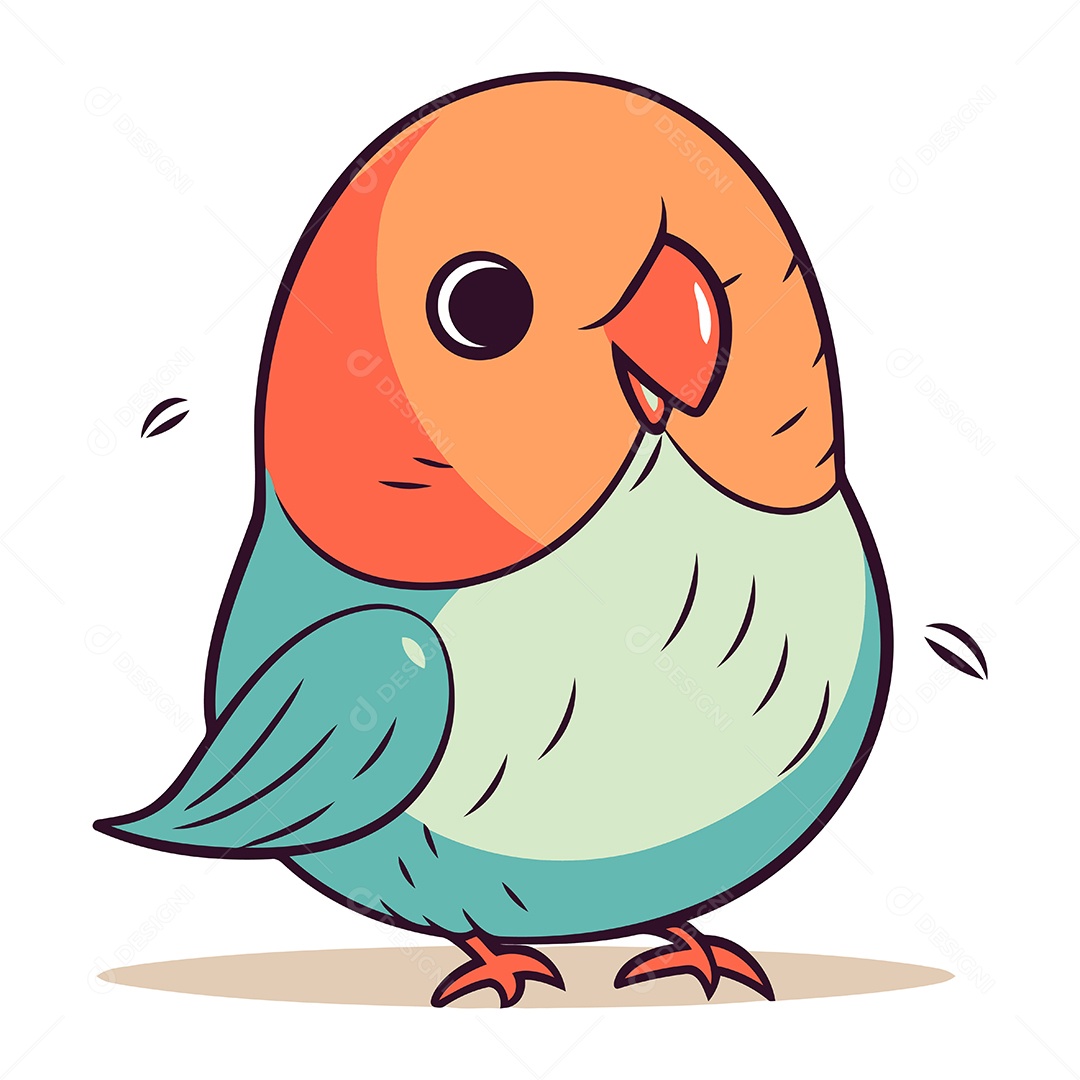 Papagaio de Desenho Animado Ilustração Vetor EPS