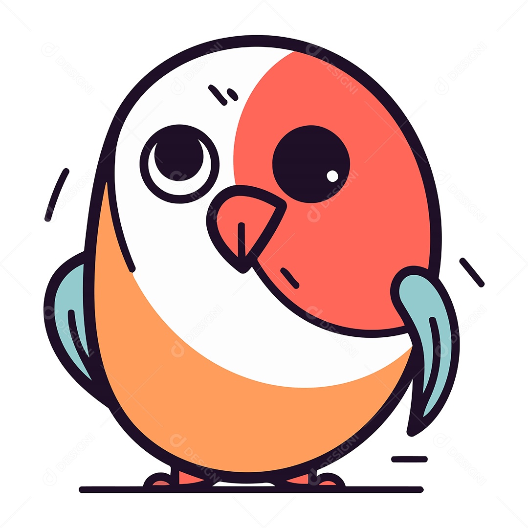 Pássaro de Desenho Animado Ilustração Vetor EPS