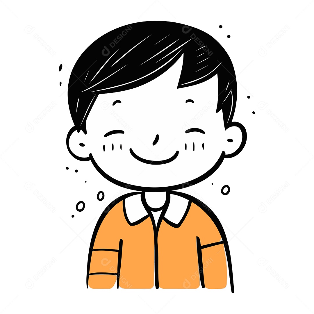 Menino Fofo de Desenho Animado Ilustração Vetor EPS