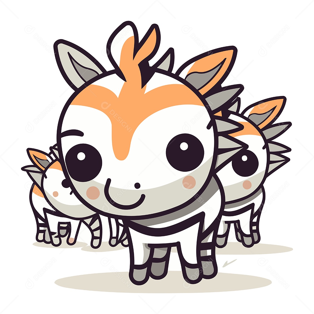 Zebra de Desenho Animado Ilustração Vetor EPS