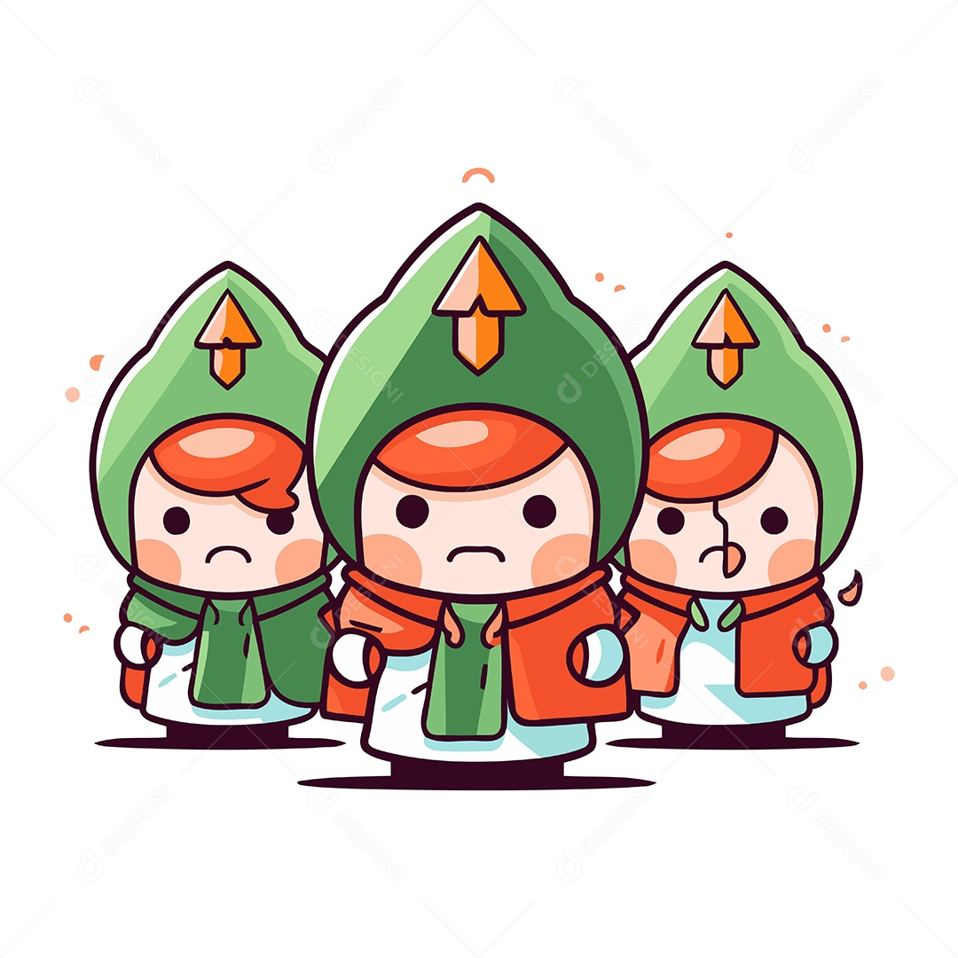 Crianças Fofas em Traje Chinês de Desenho Animado Ilustração Vetor EPS